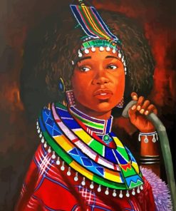 Abstract Maasai Girl Diamond Painting Art