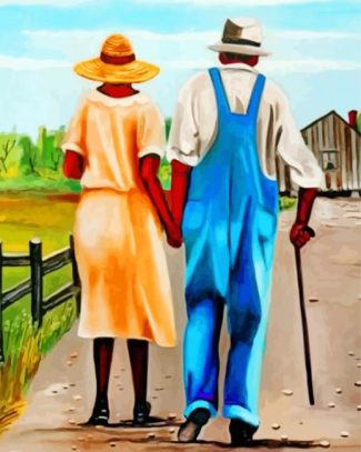 Black Old African Couple Diamond Painting Art