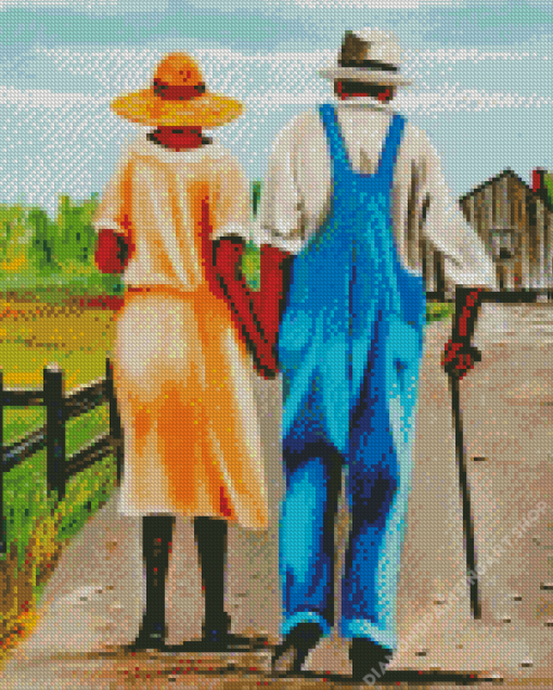 Black Old African Couple Diamond Painting Art