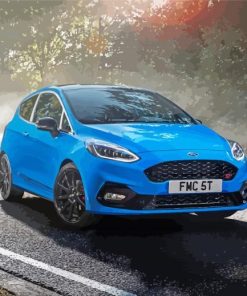 Blue Fiesta ST Car Diamond Painting Art