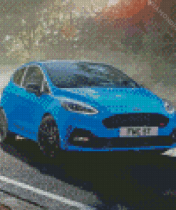 Blue Fiesta ST Car Diamond Painting Art