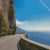 Italy Road With Seascape Diamond Painting Art