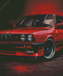 Red Bmw E30 Art Diamond Painting Art