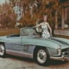 Woman And Mercedes SL 300 5D Diamond Painting Art e