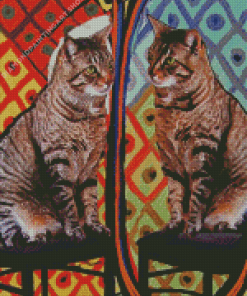 Cat Looking In The Mirror Diamond Painting Art