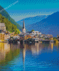 Hallstatt Lake Austria In The Summer 5D Diamond Painting Art