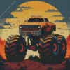 Illustration Monster Jam Diamond Painting Art