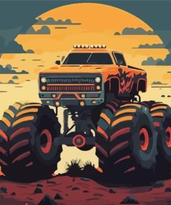 Illustration Monster Jam Diamond Painting Art