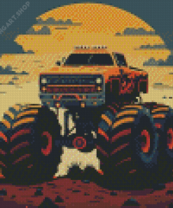 Illustration Monster Jam Diamond Painting Art