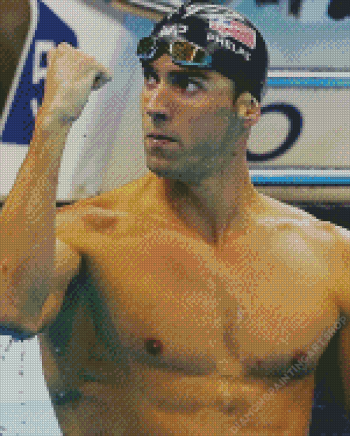 Michael Phelps Swimmer Diamond Painting Art