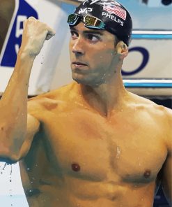 Michael Phelps Swimmer Diamond Painting Art
