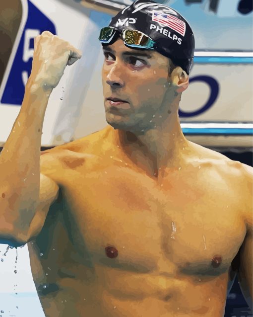 Michael Phelps Swimmer Diamond Painting Art