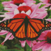 Monarch Butterfly On Flowers Diamond Painting Art