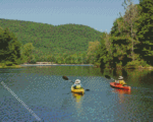 Moreau Lake Kayaking Diamond Painting Art