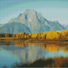 Mount Moran Lake In Autumn Diamond Painting Art