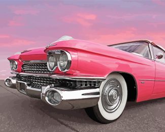 Pink Cadillac Diamond Painting Art