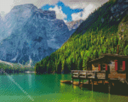 Pragser Wildsee Lake Diamond Painting Art