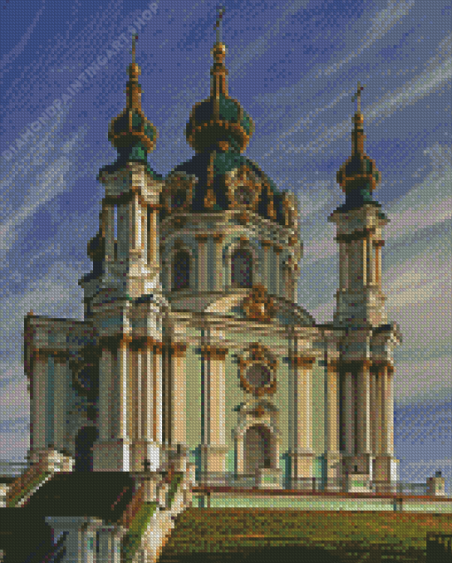 St Andrews Church In Kiev Ukraine Diamond Painting Art