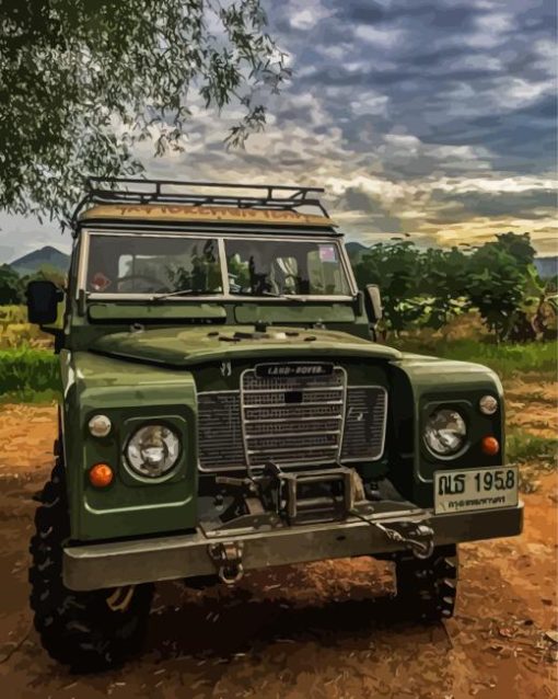 Vintage Land Rover Diamond Painting Art