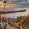 Whitby Abbey Steps At Sunset Diamond Painting Art