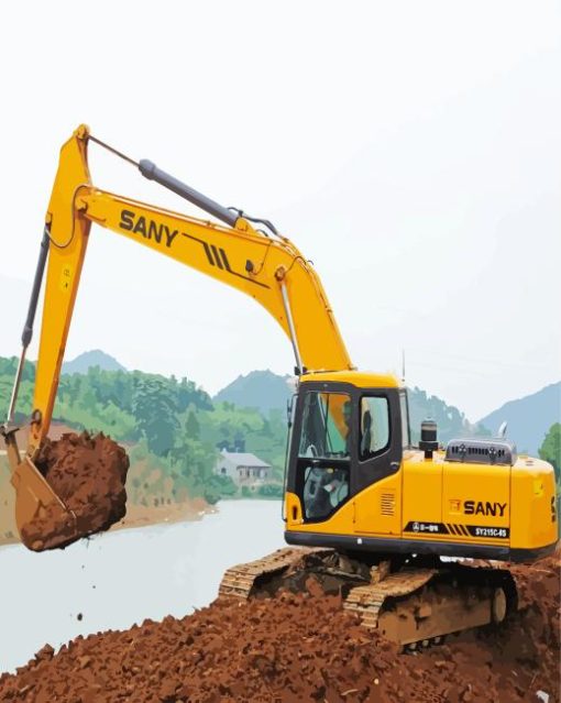 Machine Excavator Sany 25 Diamond Painting Art