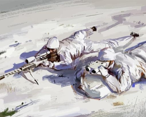 Abstract Snow Snipers Diamond Painting Art