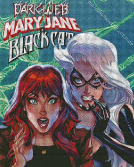 Black Cat And Mary Jane Diamond Painting Art