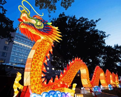 Dragon Lantern Festival Diamond Painting Art