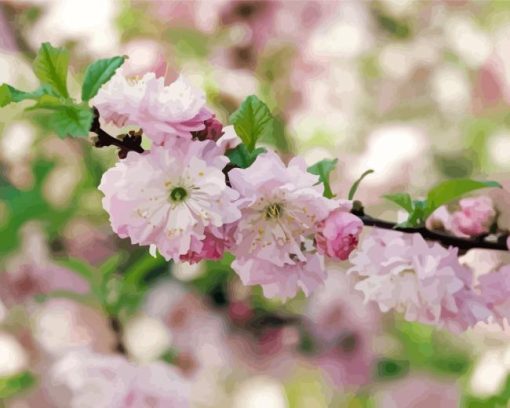 Flowering Almond Tree Diamond Painting Art