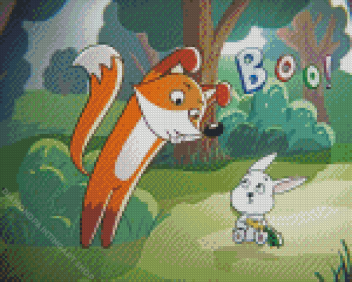 Fox And Rabbit Diamond Painting Art
