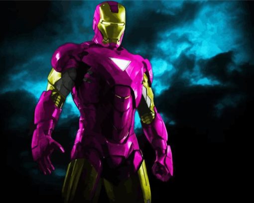 Iron Man Pink Super Hero Diamond Painting Art