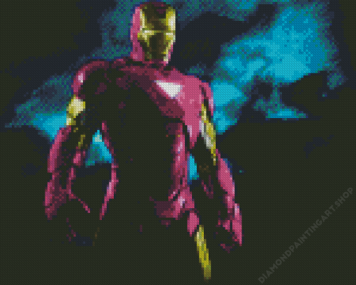 Iron Man Pink Super Hero Diamond Painting Art