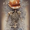 Skeleton With Mushroom Head Diamond Painting Art