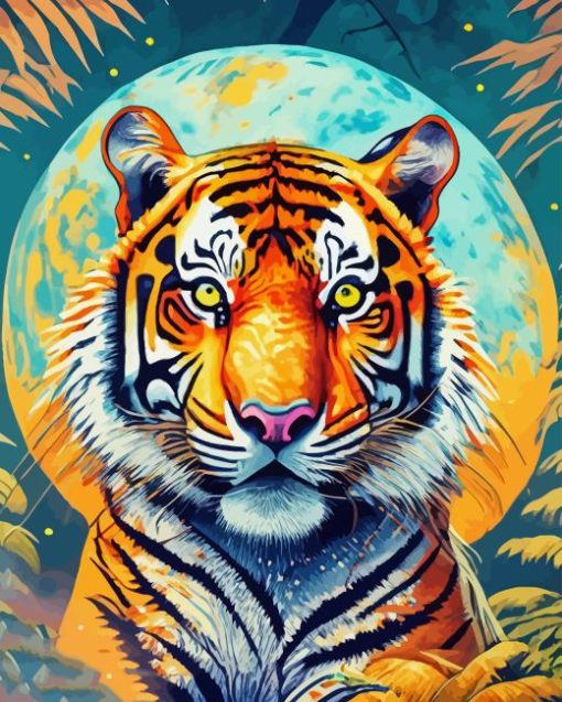 Tiger Moon Art Diamond Painting Art