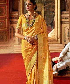 Yellow Saree Diamond Painting Art