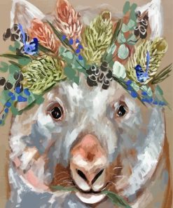 Koala Bear With Flowers Crown Diamond Painting