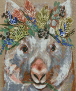 Koala Bear With Flowers Crown Diamond Painting
