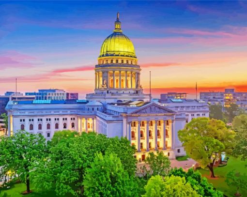 Madison Wisconsin State Capitol Diamond Painting