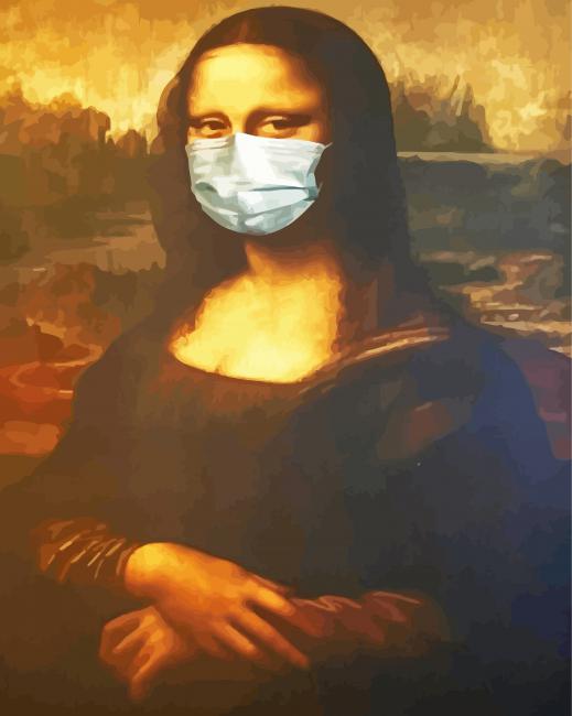 Mona Lisa With Mask Diamond Painting