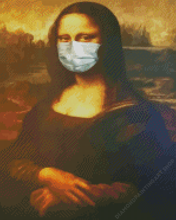 Mona Lisa With Mask Diamond Painting