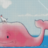 Pink Whale With Dog Diamond Painting