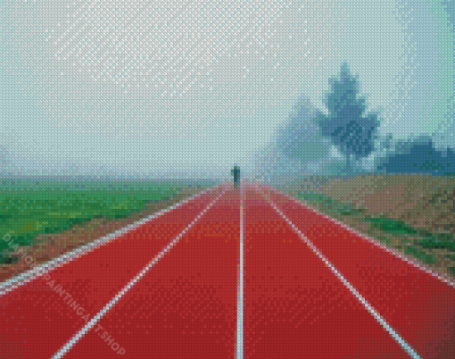 Running Path In Fog Diamond Painting