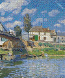 The Bridge At Villeneuve La Garenne By Alfred Diamond Painting