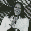 Black and White Michelle Obama Diamond Painting