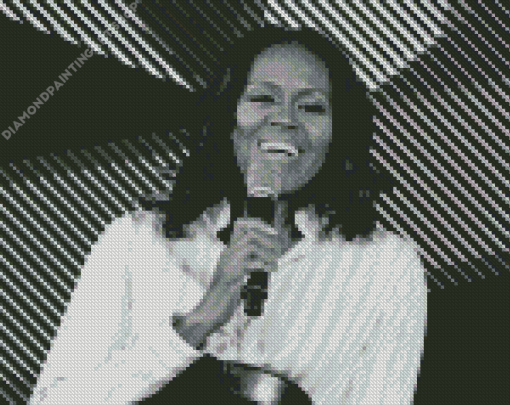 Black and White Michelle Obama Diamond Painting