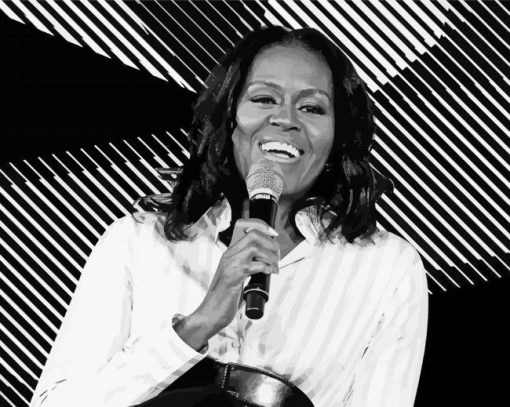 Black and White Michelle Obama Diamond Painting