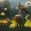 Forest Friends Rabbit And Deer Diamond Painting