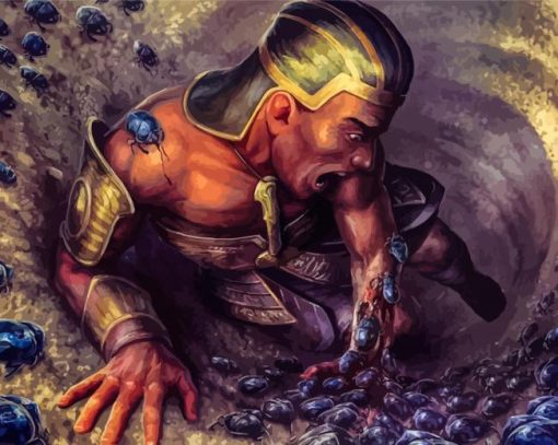 Man In Nest of Scarabs Diamond Painting
