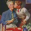 Student Kissing His Teacher Diamond Painting