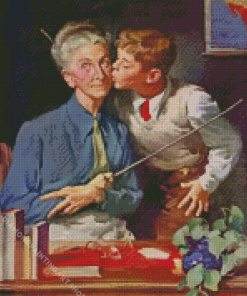 Student Kissing His Teacher Diamond Painting